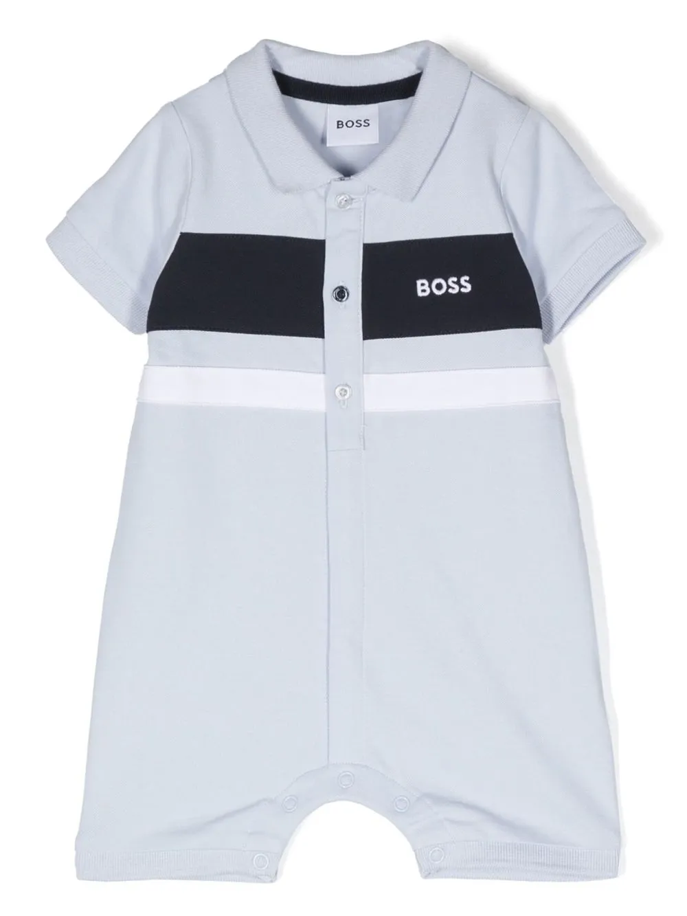 Bosswear Babies' Logo-print Short-sleeve Shortie In Blue