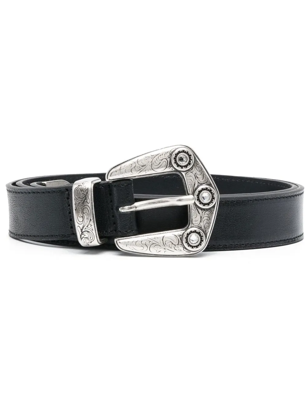 

Alessandra Rich polished-finish buckle-fastening belt - Black