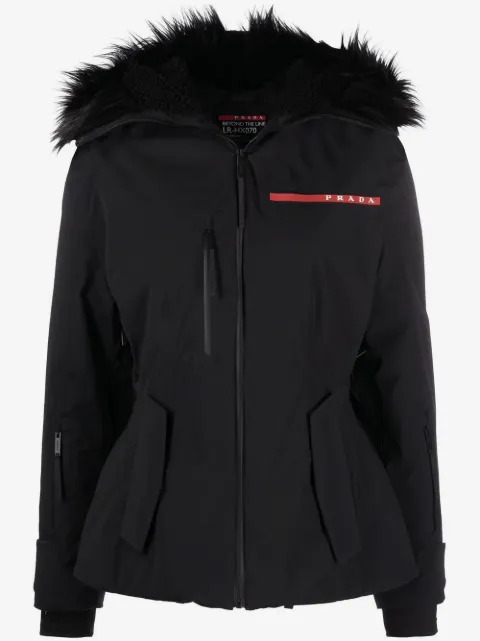 Prada logo-patch hooded jacket
