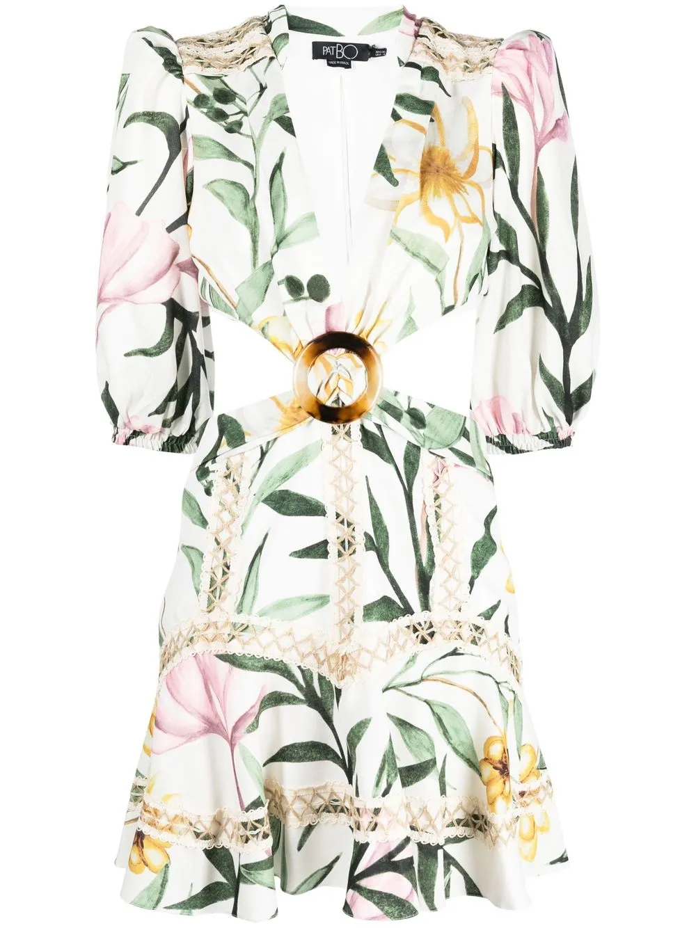 

PatBO Jasmin floral-print minidress - Neutrals