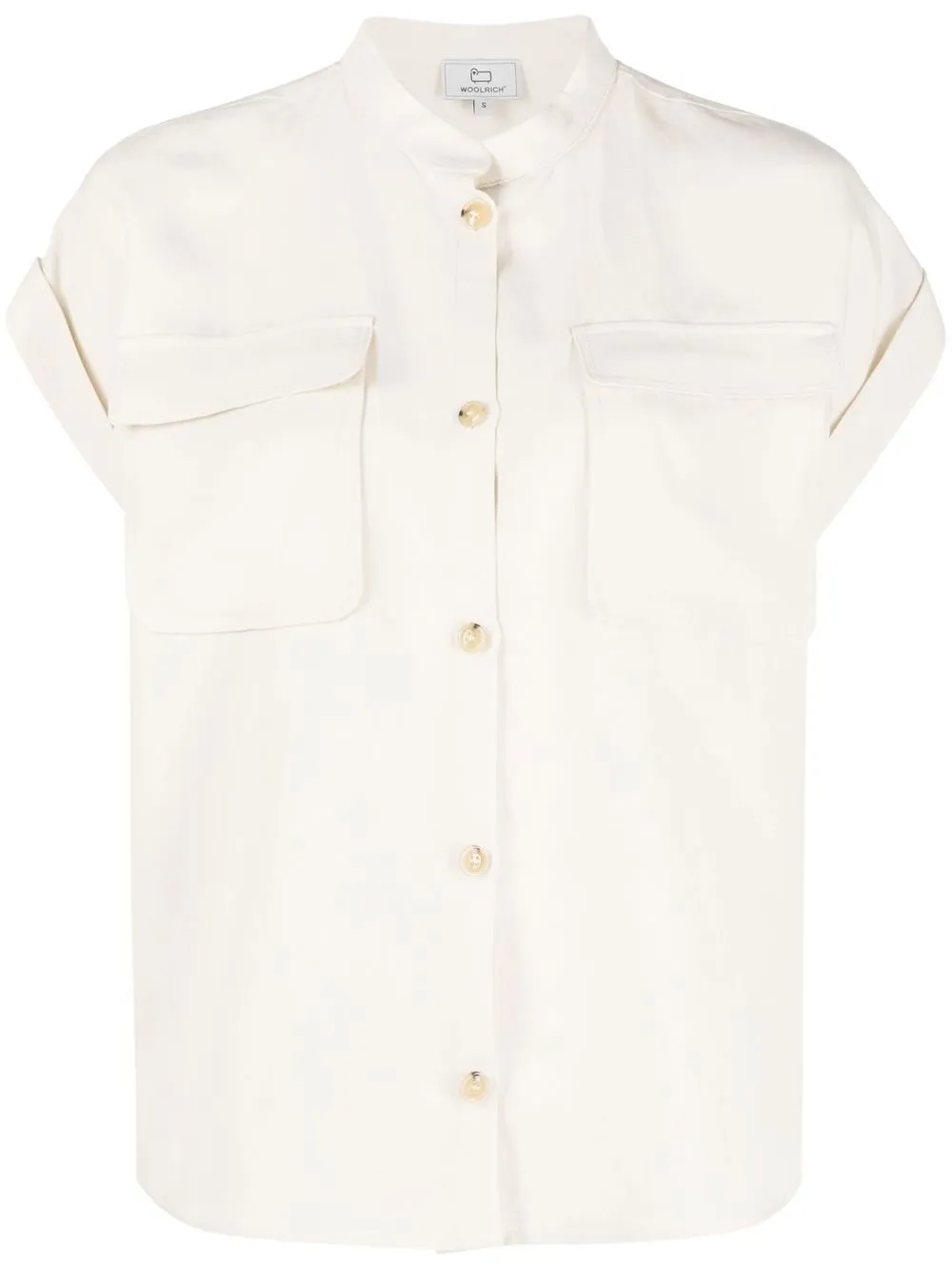 

Woolrich linen blend rolled-sleeve shirt - Neutrals