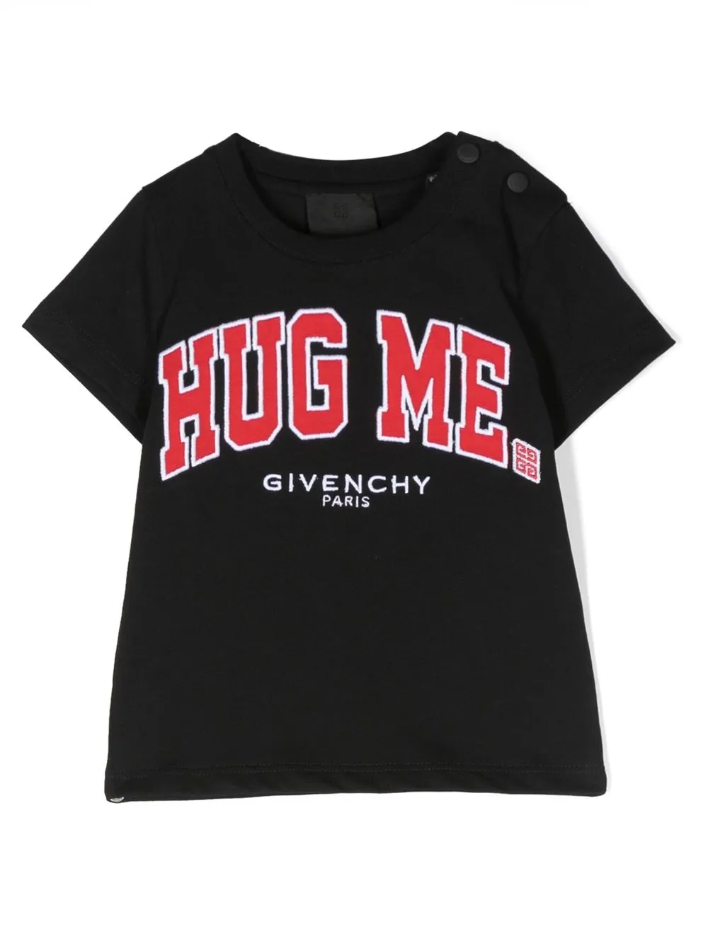 Givenchy Babies' Embroidered Slogan Cottont-shirt In Black