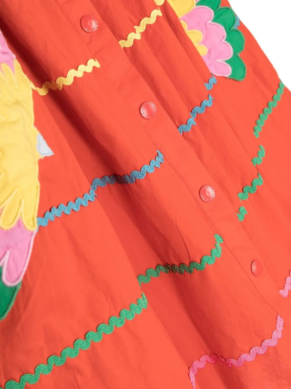 Stella Mccartney Embroidered Button-up Skirt In Orange