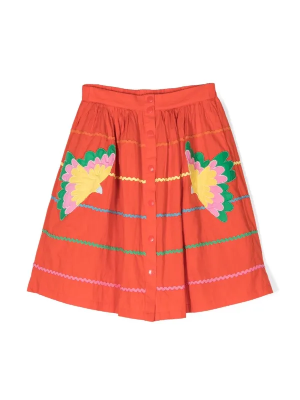 Orange button hotsell up skirt