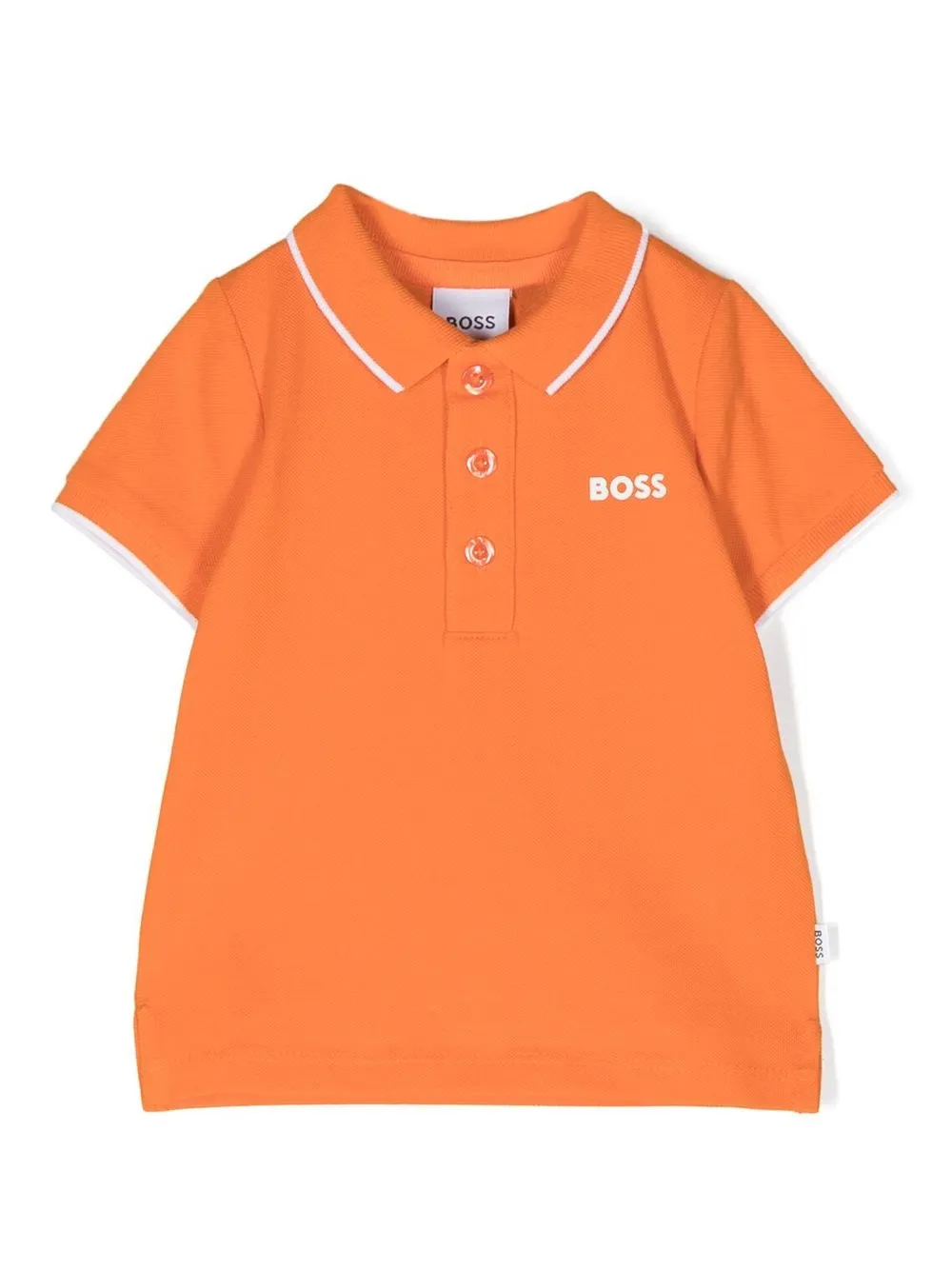 Bosswear Babies' Logo Print Cotton Polo Shirt In Orange