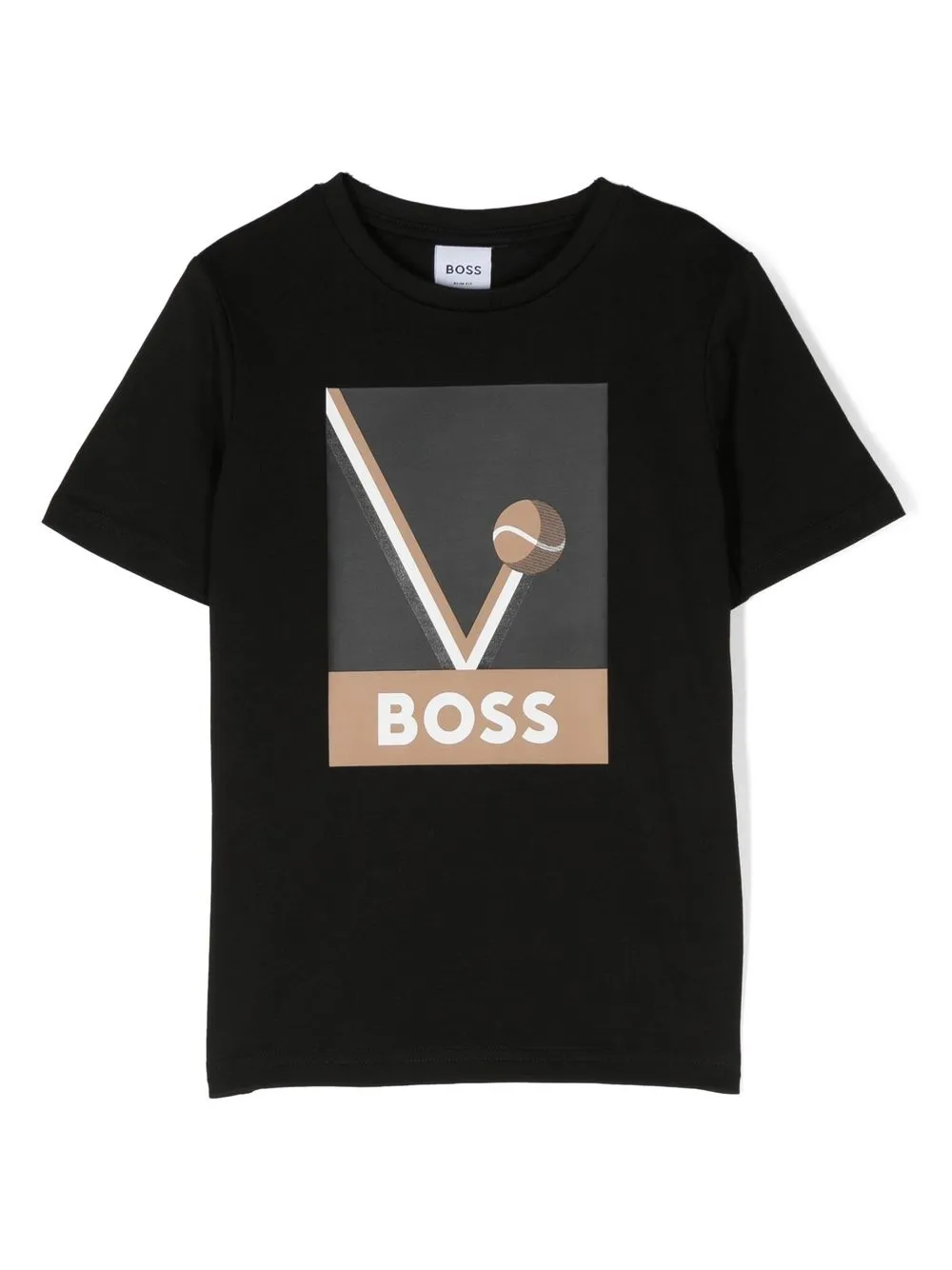 

BOSS Kidswear playera con estampado gráfico y cuello redondo - Negro