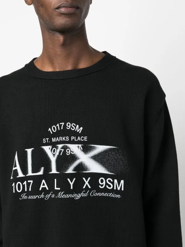 1017 ALYX 9SM Graphic Logo Print Sweatshirt | Black | FARFETCH IN