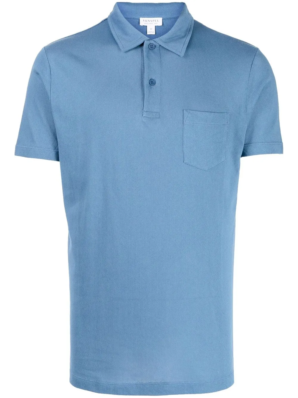 

Sunspel ribbed-detail short-sleeved polo shirt - Blue