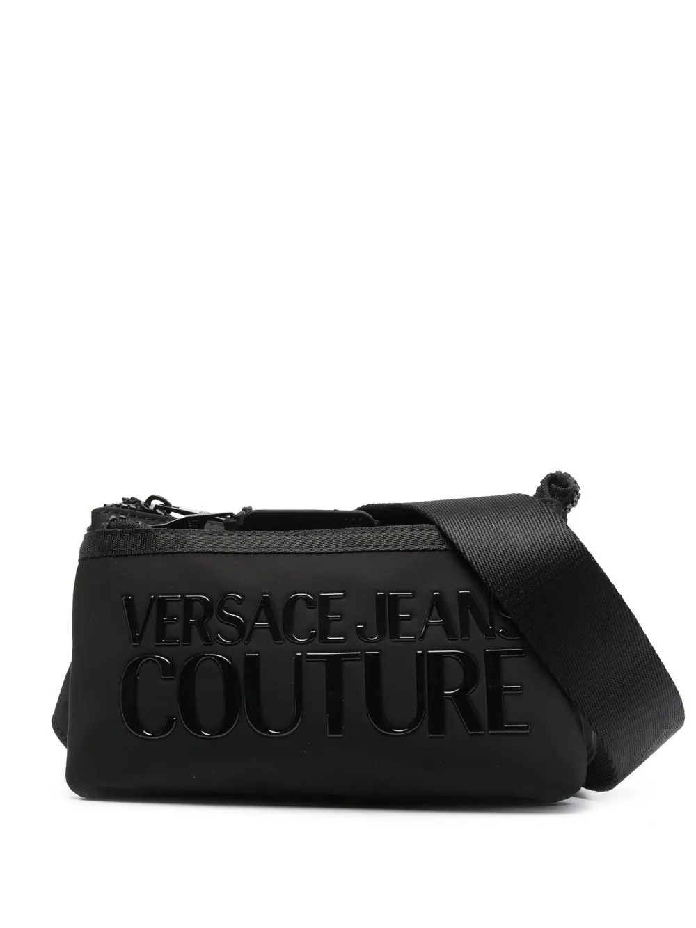 

Versace Jeans Couture cangurera con logo en relieve - Negro