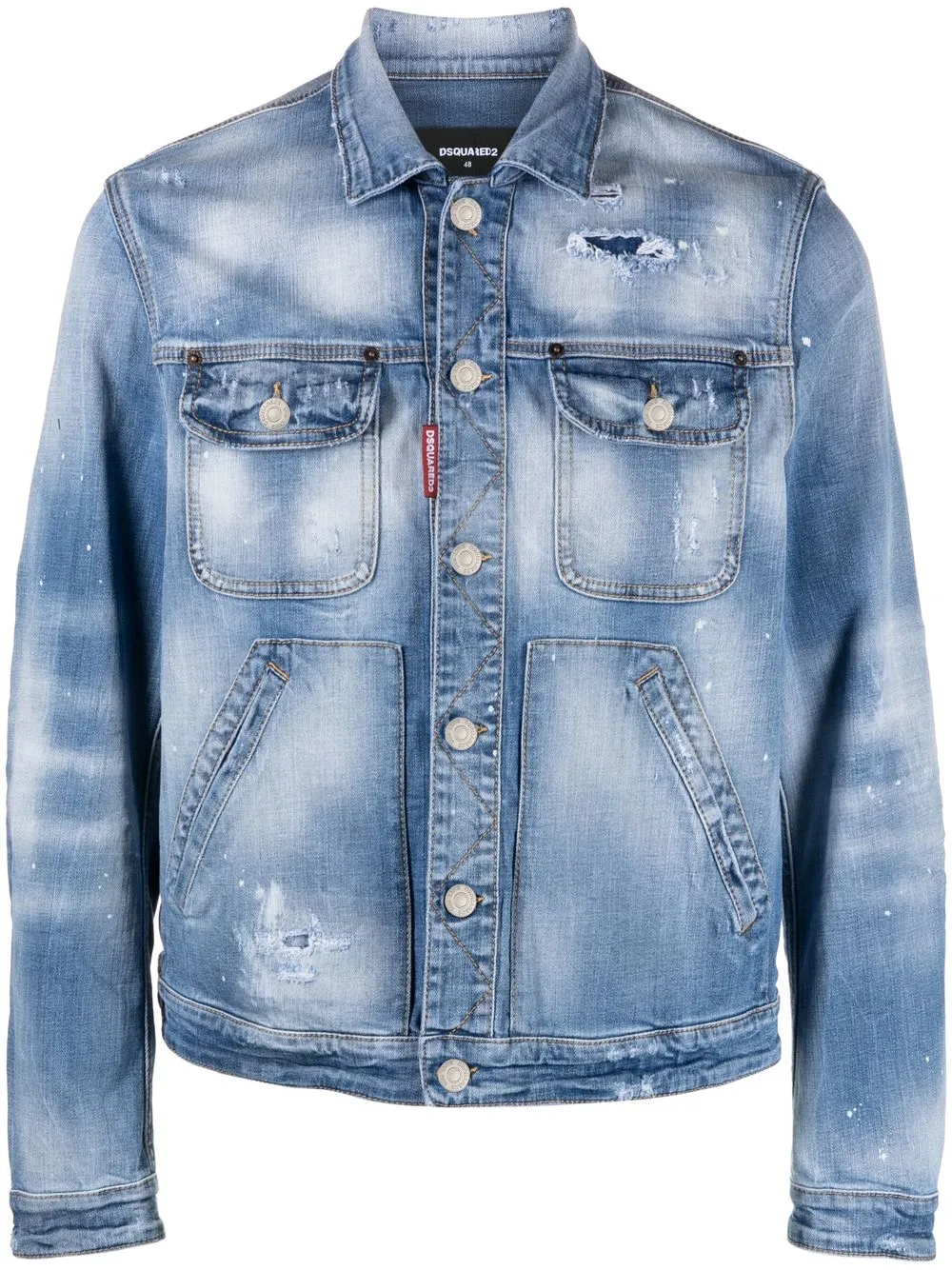 Shop Dsquared2 Logo-print Denim Jacket In Blue