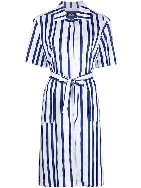 A.P.C. striped belted midi dress