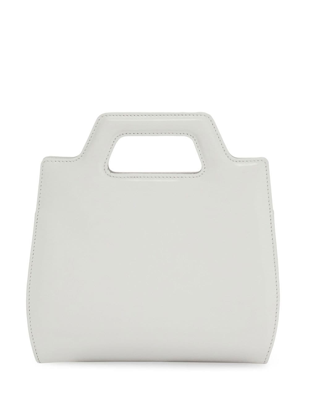 Shop Ferragamo Top-handle Leather Mini Bag In White