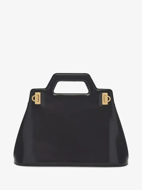 top-handle leather tote bag