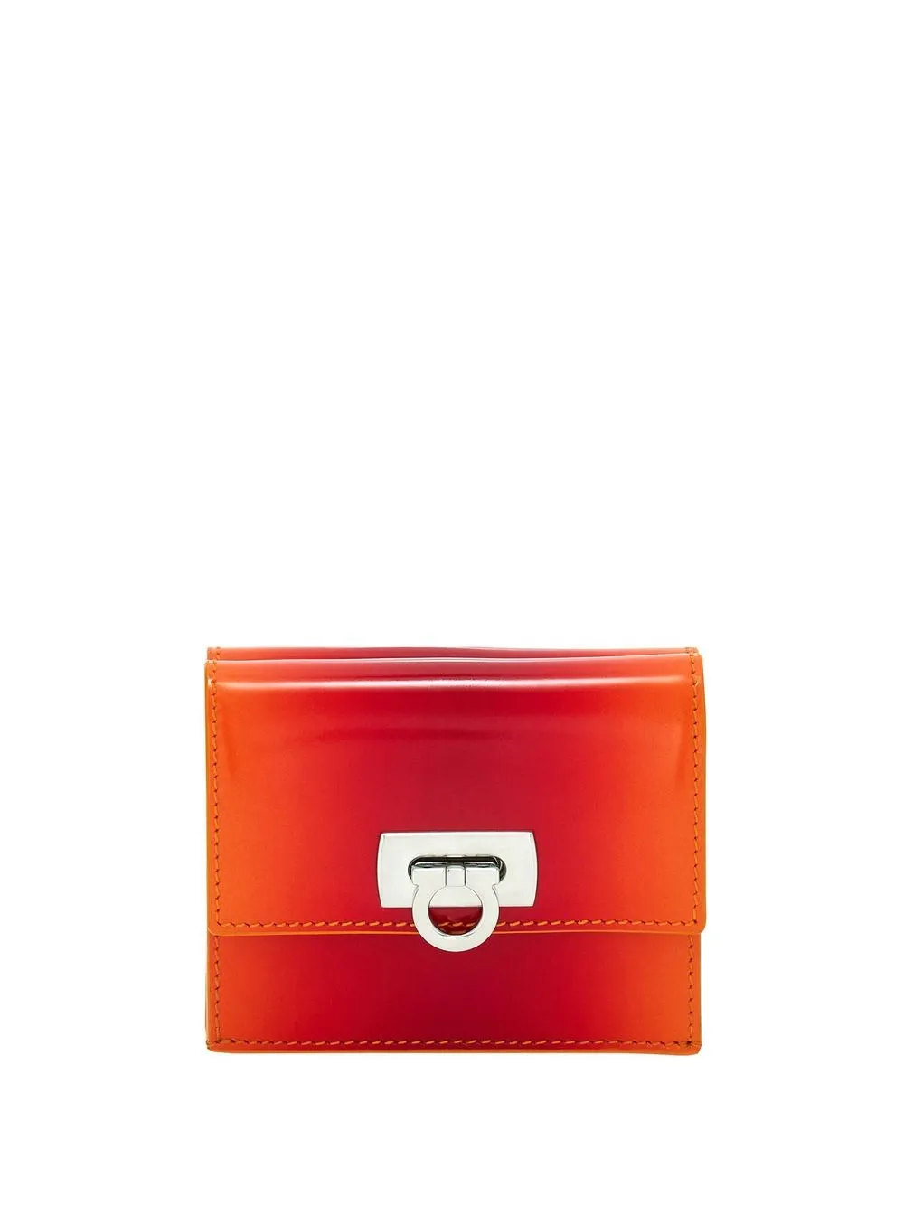 Ferragamo Gancini Clasp Wallet In Orange