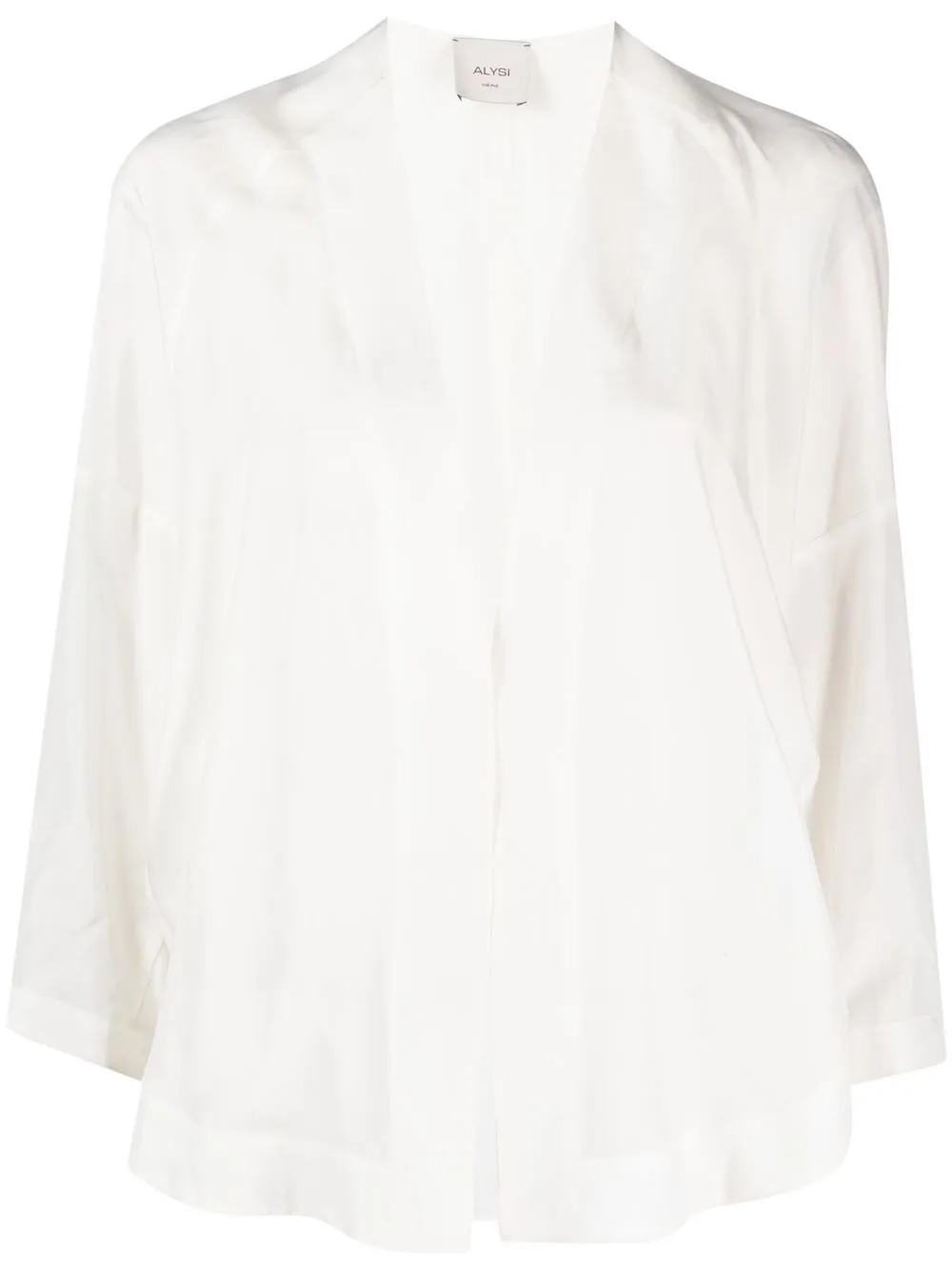 

Alysi blusa de seda transparente - Blanco