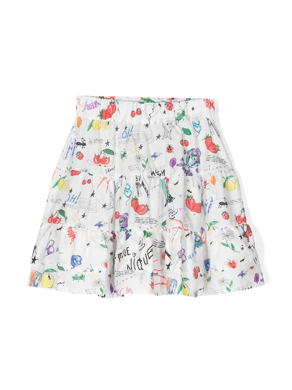 MSGM HAND-DRAWN PRINT SKIRT