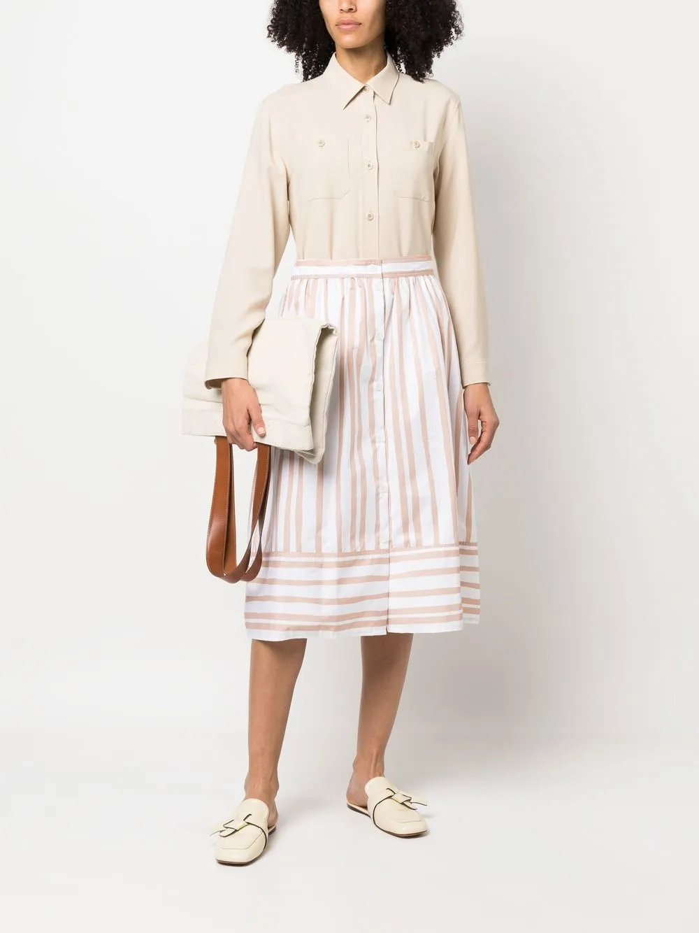 A.P.C. Gestreepte rok - Wit
