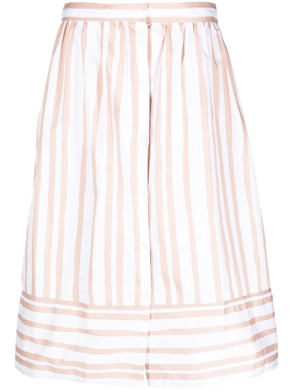 

A.P.C. falda midi Violeta con motivo de rayas - Blanco