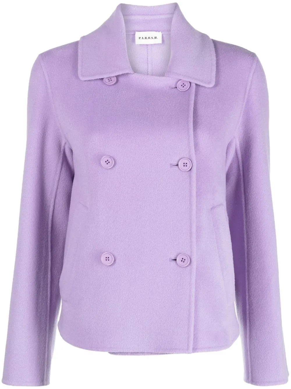 

P.A.R.O.S.H. double-breasted wool-cashmere jacket - Purple