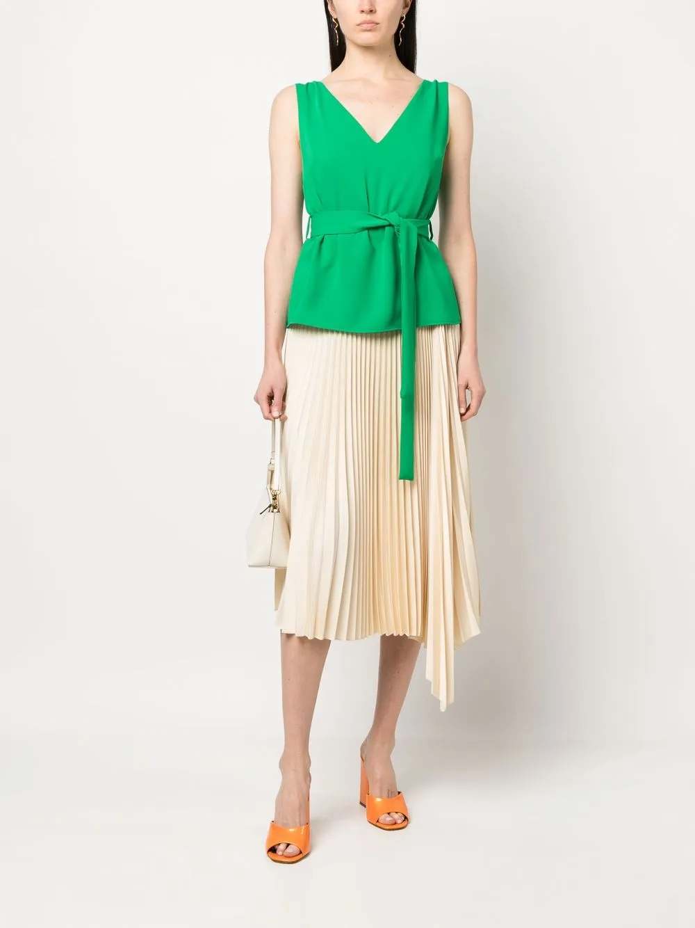 P.A.R.O.S.H. Mouwloze blouse - Groen