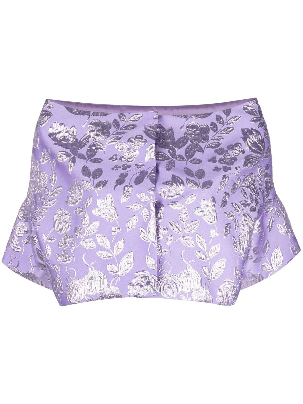 

P.A.R.O.S.H. floral-embroidery cropped jacket - Purple