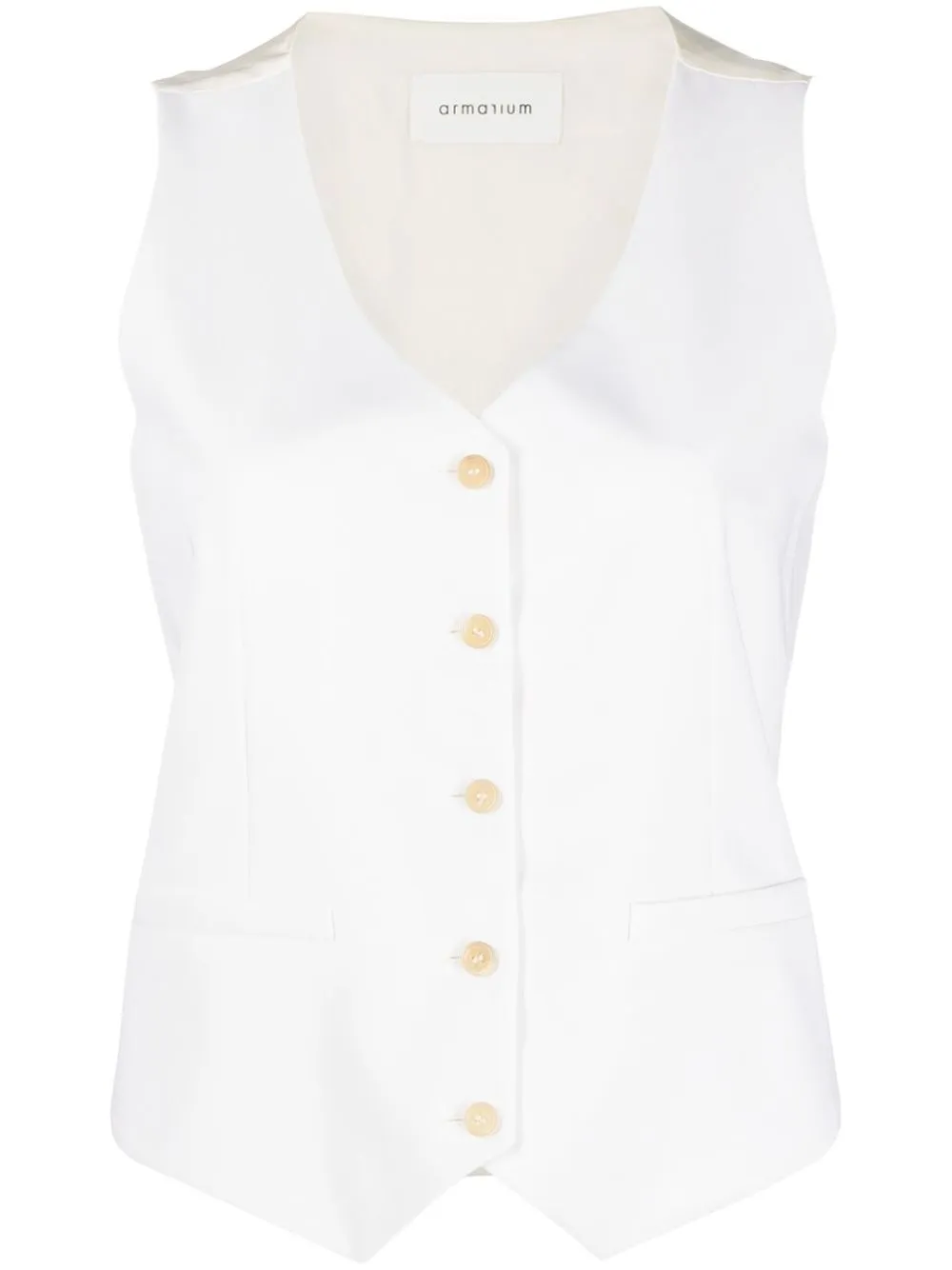 

ARMARIUM V-neck virgin wool waistcoat - White