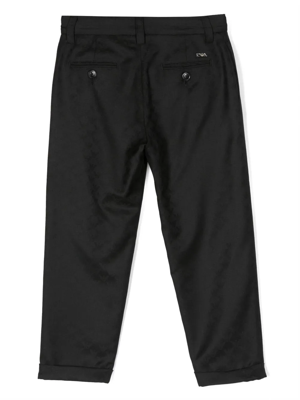 Emporio Armani Kids Pantalon met monogram jacquard - Zwart