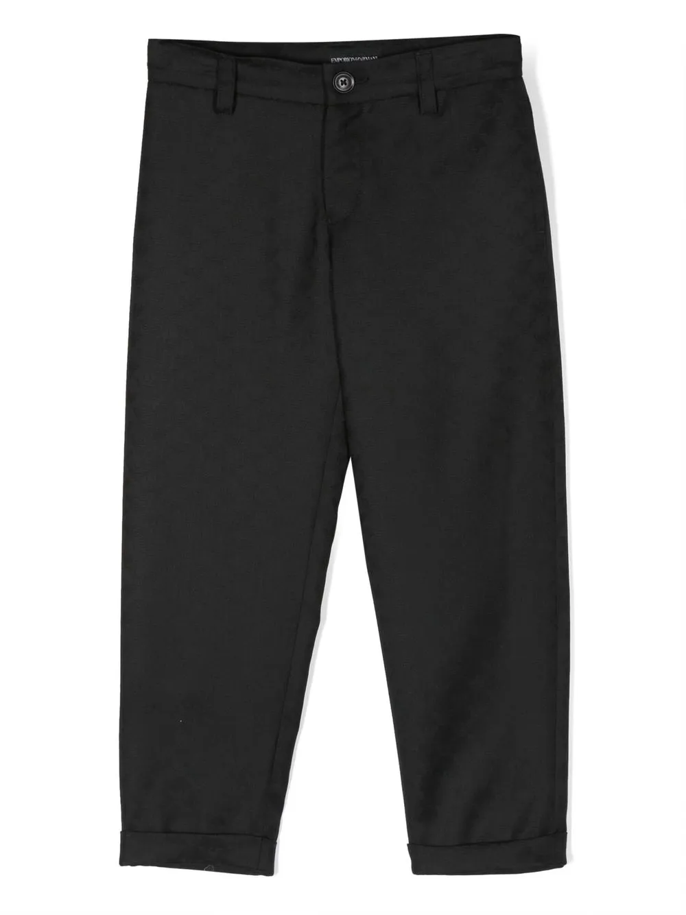 

Emporio Armani Kids tailored monogram-jacquard trousers - Black