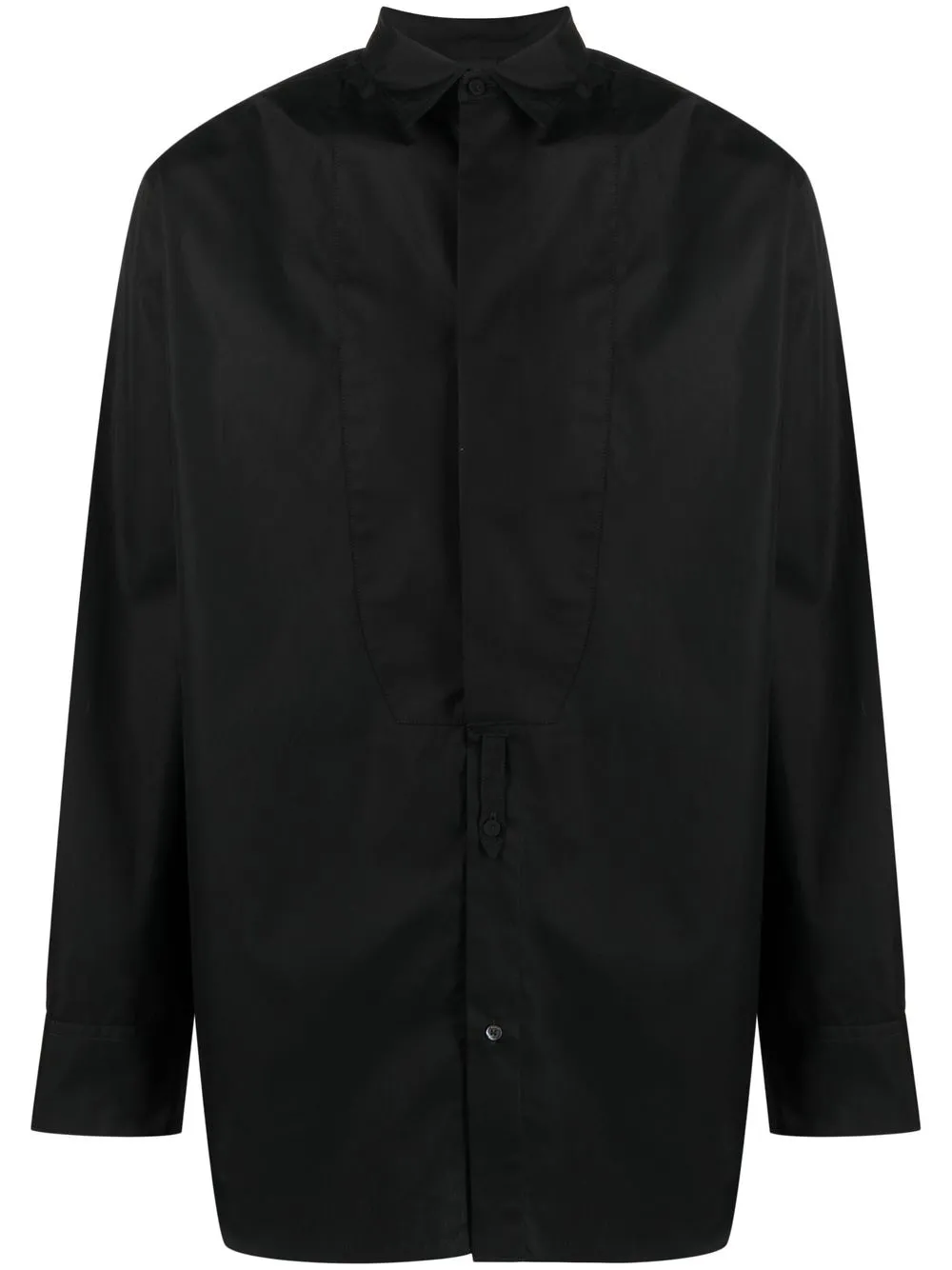 Aspesi Long-sleeved Cotton Shirt In Black