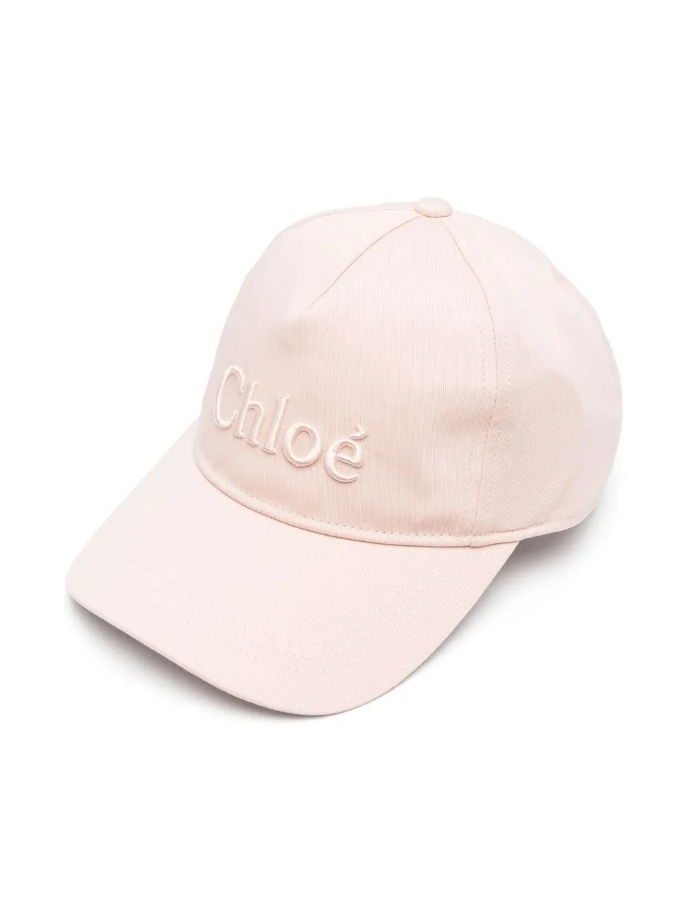 Chloé Kids' Embroidered-logo Cotton Cap In 粉色