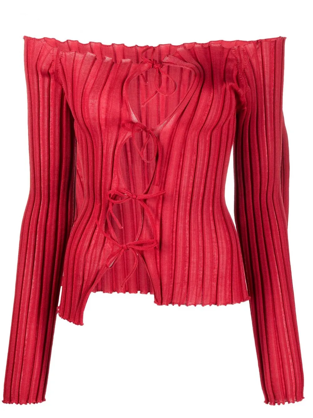 

A. ROEGE HOVE off-shoulder ribbed knitted top - Red