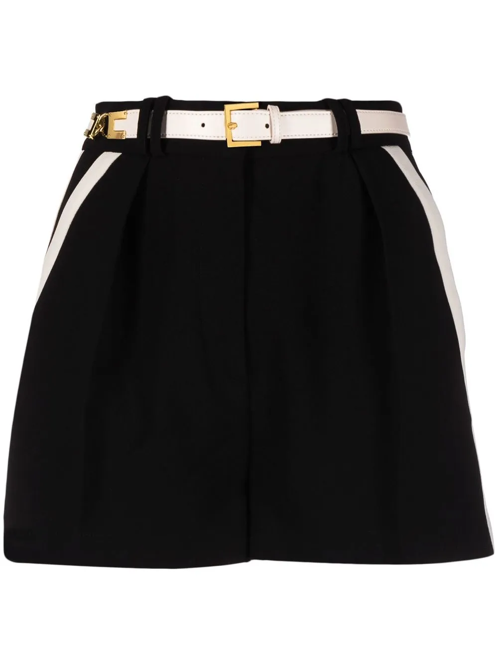 

Elisabetta Franchi stripe-detail belted shorts - Black
