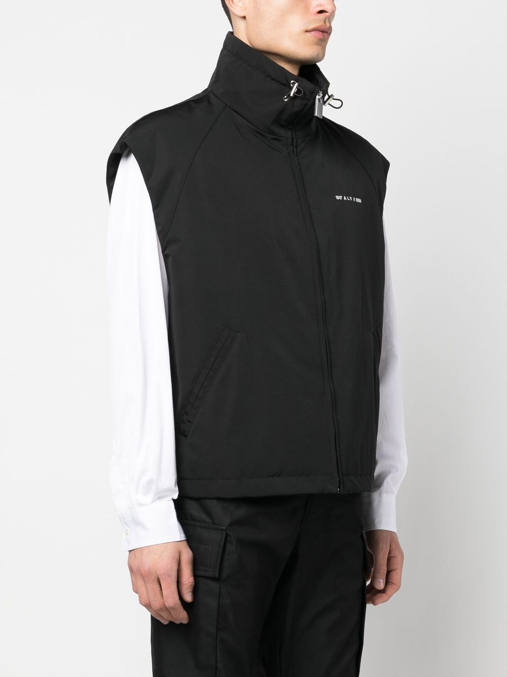 Shop Alyx Logo-print Zip-up Vest In Black