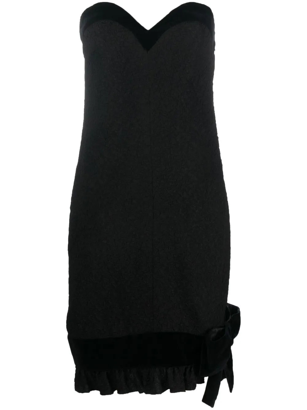 

Yves Saint Laurent Pre-Owned bow-detail strapless dress - Black