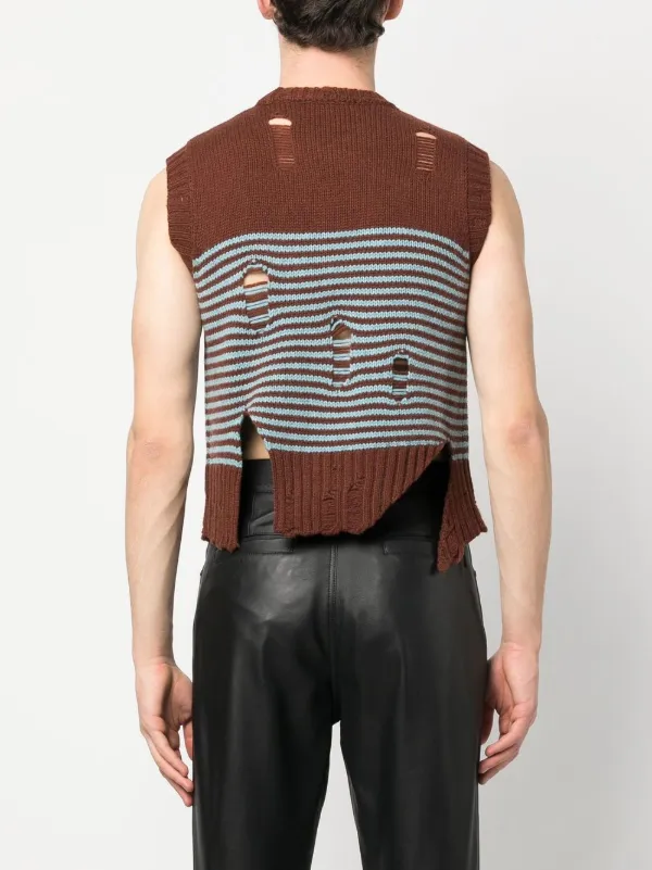 Charles Jeffrey Loverboy Distressed Stripe Knitted Vest - Farfetch