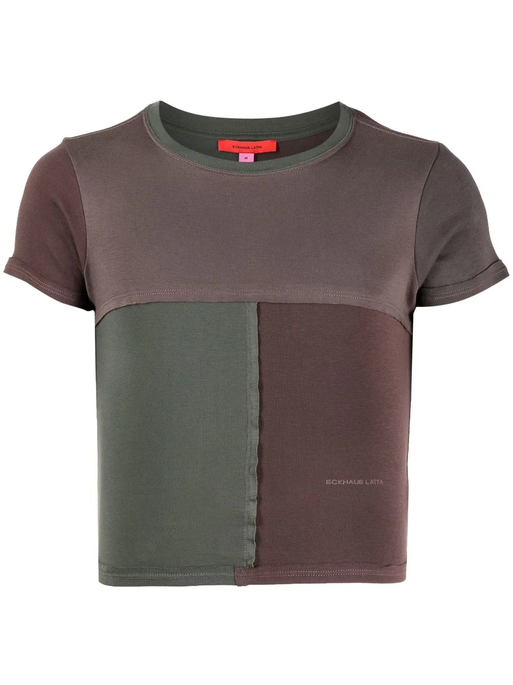 

Eckhaus Latta panelled-design cotton T-shirt - Brown