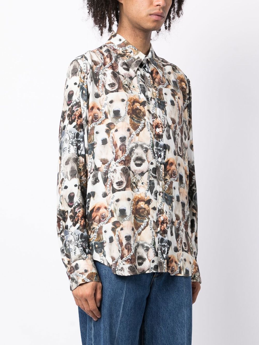 Shop Martine Rose Pet-print Short-sleeved Shirt In Multicolour