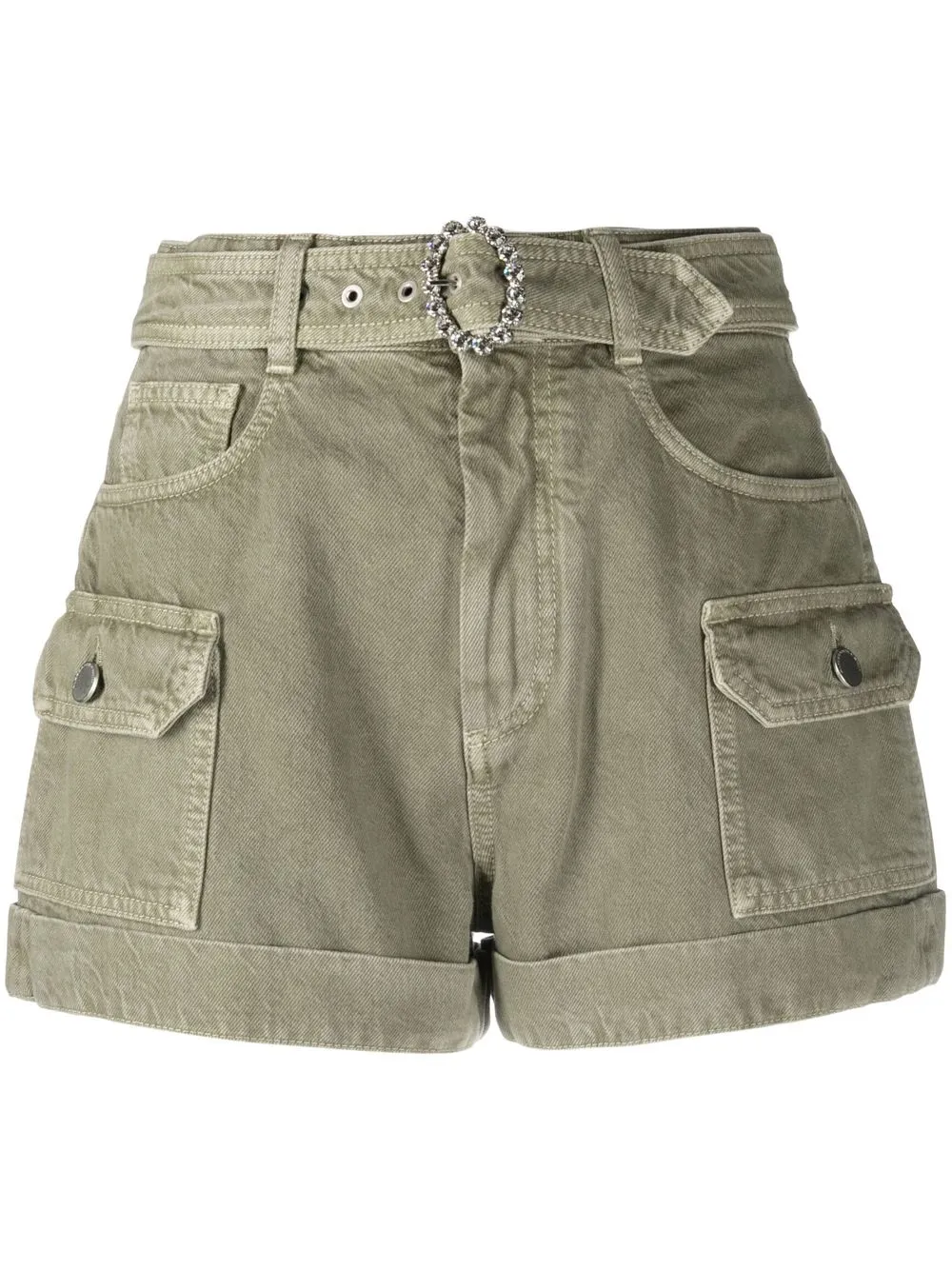 

Alessandra Rich belted-waist multiple-pocket shorts - Green