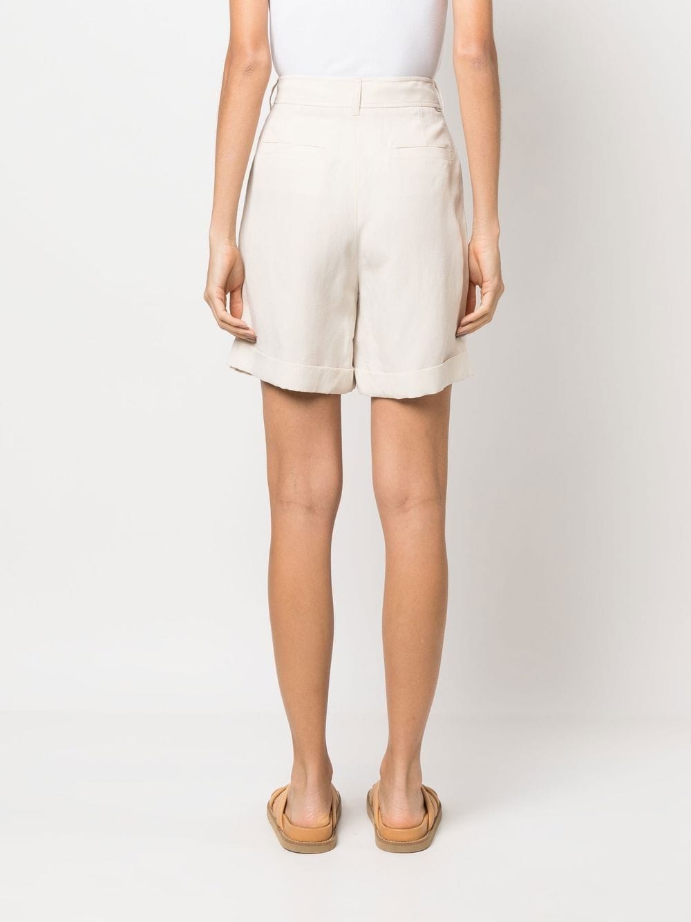 Shop Woolrich Linen Blend Shorts In Nude