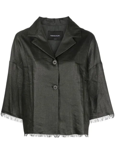 Fabiana Filippi frayed buttoned jacket