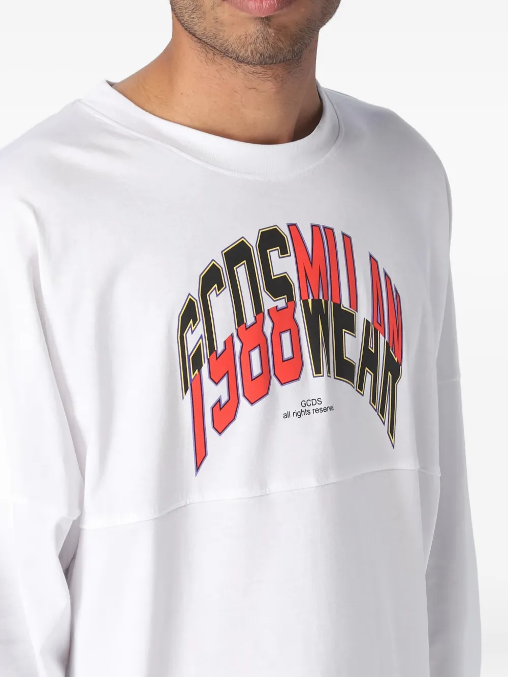 GCDS long-sleeve T-shirt Wit