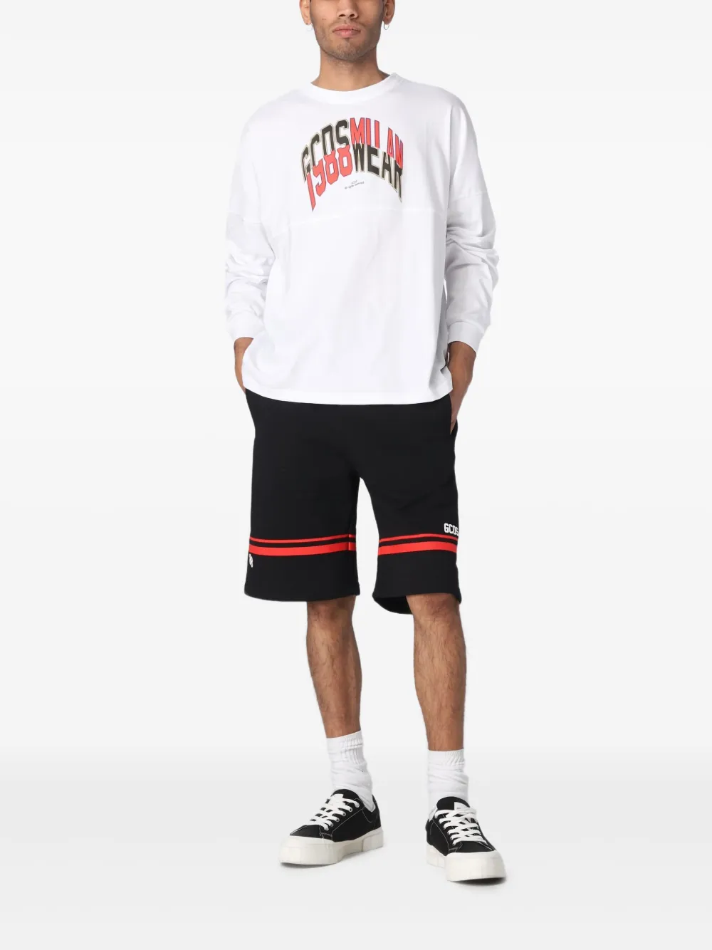 GCDS long-sleeve T-shirt Wit