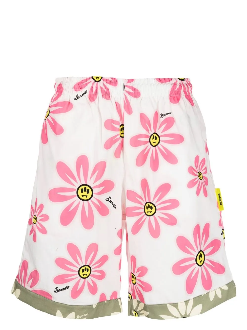 

BARROW floral-print cotton shorts - White