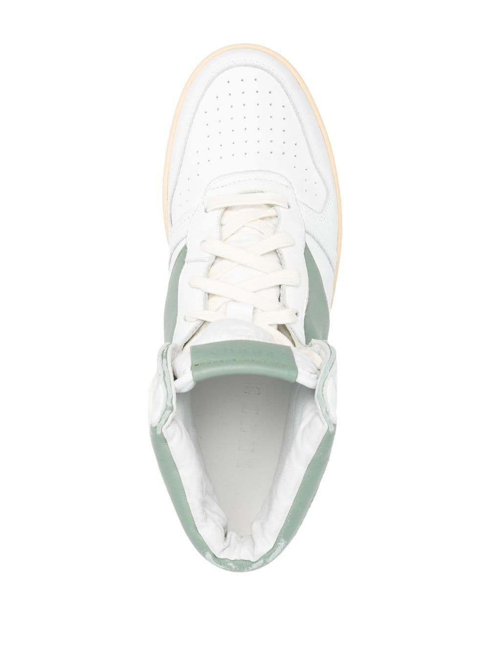 Shop Rhude Rhecess-hi Leather Sneakers In White