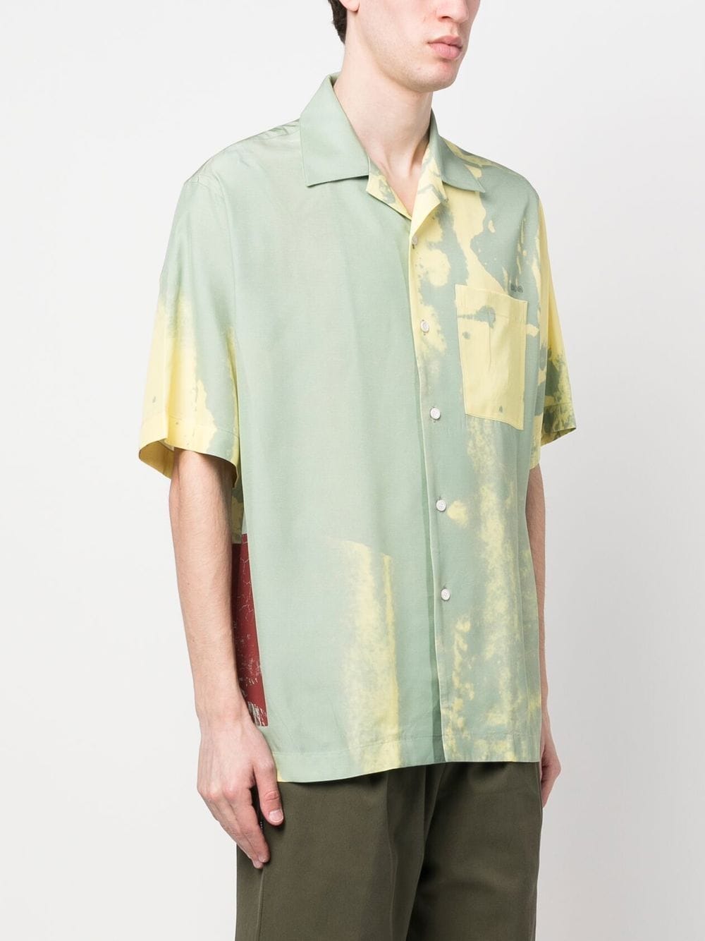 Shop Oamc Graphic-print Short-sleeve Shirt In 绿色