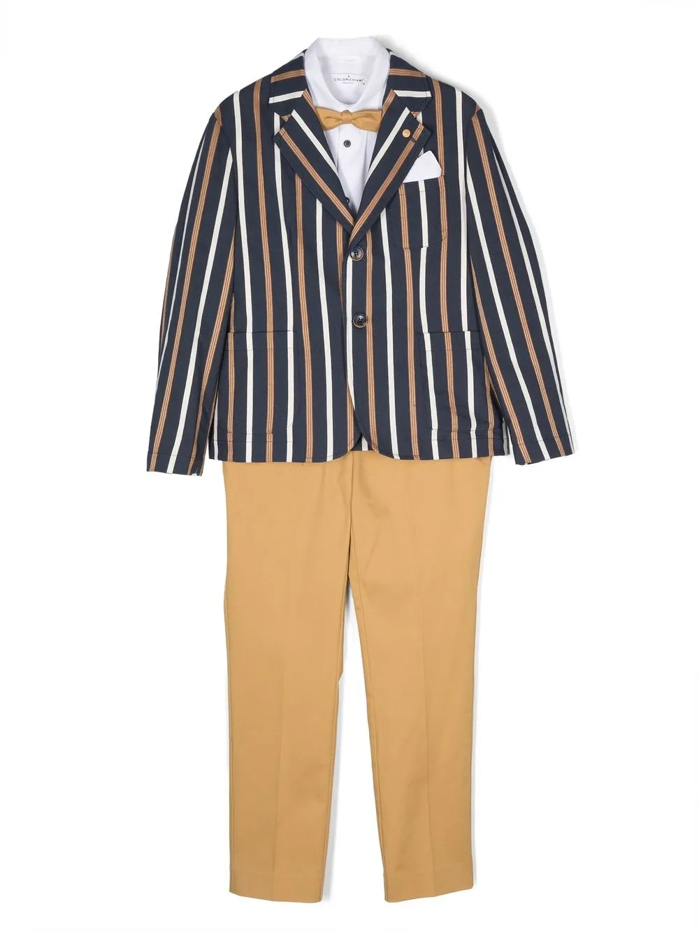 Shop Colorichiari Stripe-print Three-piece Suit In Blue