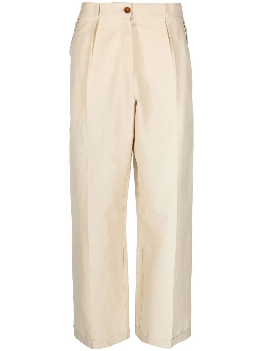 

Alysi wide leg high-waisted trousers - Neutrals