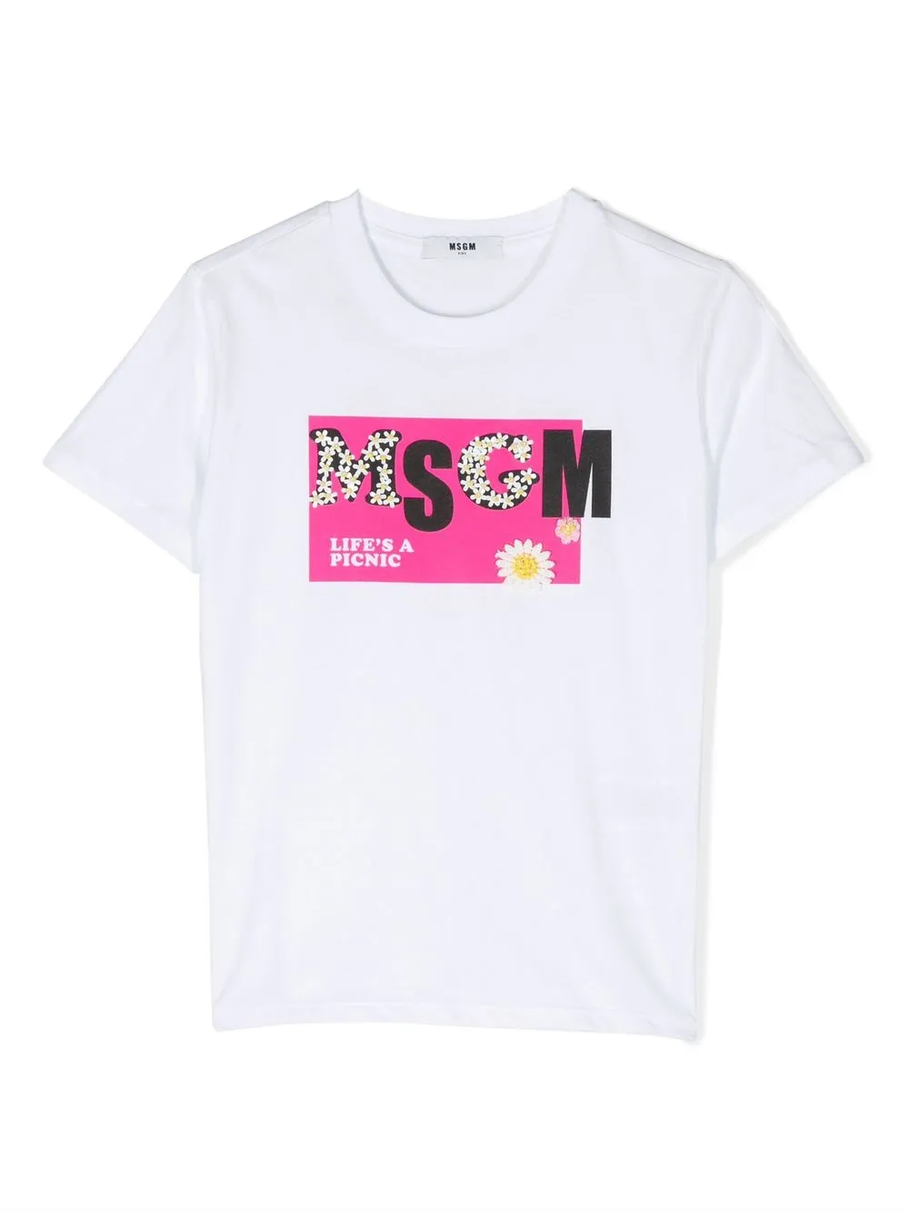 

MSGM Kids graphic-print crew neck T-shirt - White