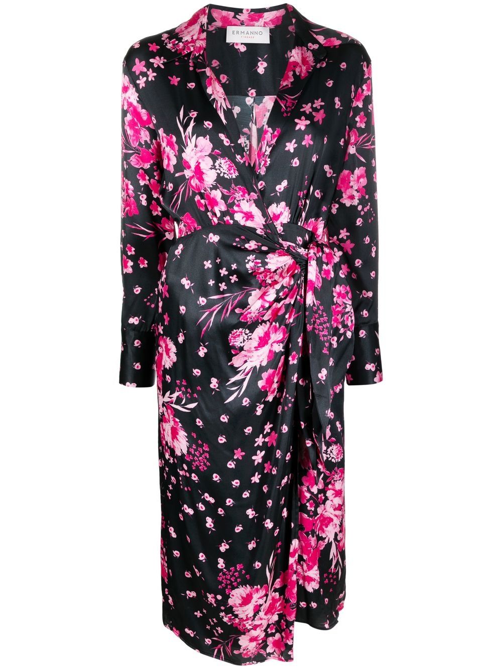 

ERMANNO FIRENZE floral wrap style dress - Black