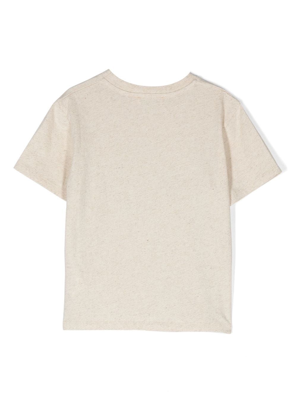 Shop Bonpoint Sunflower-print Cotton-linen T-shirt In Neutrals